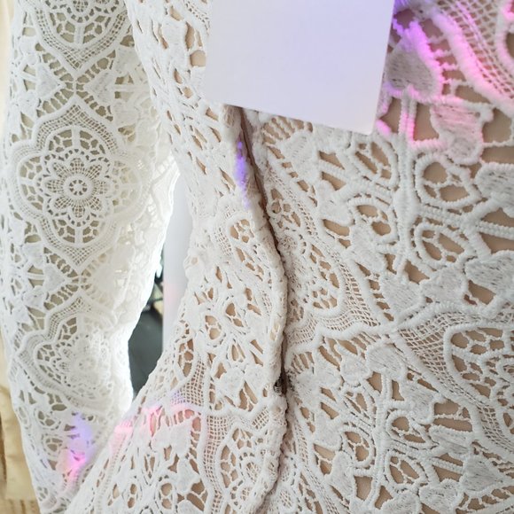 NWT Wedding lace nude dress Sz 6 - Picture 8 of 11